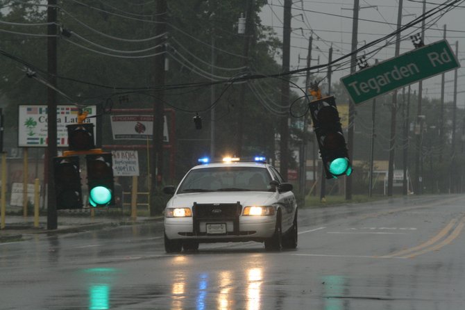 A police cruiser prowls the streets of Gulfport. August 29, 2012.