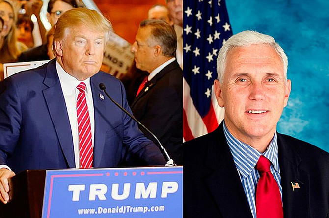 Donald Trump (left) and Mike Pence (right) are targeting the rights of women in the 2016 election. They vow to stack the courts with anti-abortion justices who could make Personhood a reality—endangering in vitro fertilization, the birth-control bill and any abortion to save the life of the mother. File photos