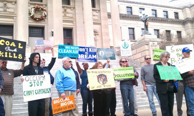Citizens protested the proposed Kemper County coal plant at a rally this spring at the Captiol.