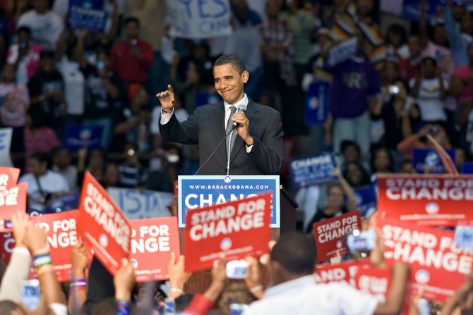 President Barack Obama campaigned at Jackson State University in 2008.