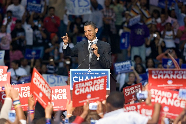 President Barack Obama campaigned at Jackson State University in 2008.