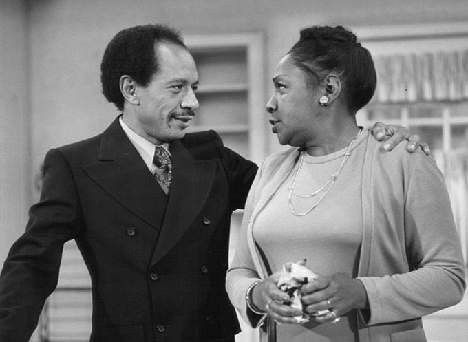 Sherman Hemsley is shown in this 1974 CBS publicity still with Isabel Sanford. The two played the roles of George and Wezzie Jefferson on "All in the Family" and, later, "The Jeffersons."