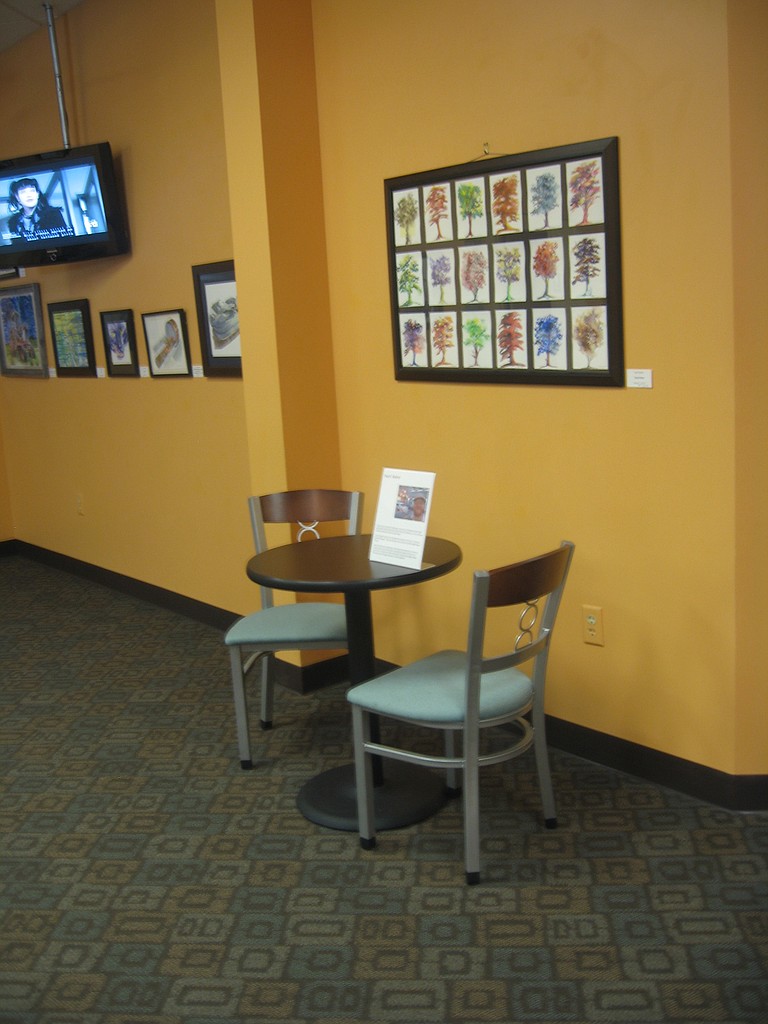 Paul Buford's watercolors are displayed at Fitness Lady until Aug. 8.