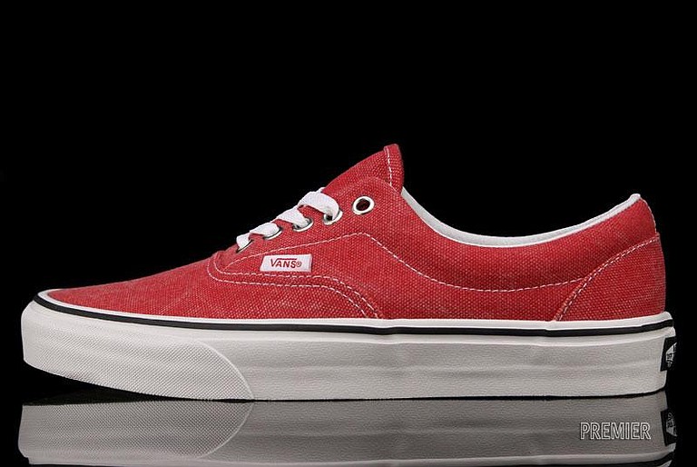 Red distressed Vans, Swell-O-Phonic, $50