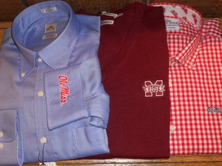 Thomas Dean Collegiate Collection shirts and a sweater will keep you stylish while showing your spirit.
