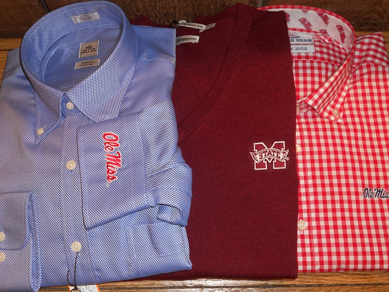 Thomas Dean Collegiate Collection shirts and a sweater will keep you stylish while showing your spirit.
