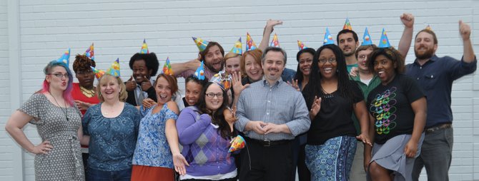 From left to right: Kristin Brenemen, Andrea Thomas, Ronni Mott, R.L. Nave, Stephanie Bowering, Monique Davis, Erica Crunkilton, Jacob Fuller, Kathleen M. Mitchell, Donna Ladd, Todd Stauffer, Kimberly Griffin, Latasha Willis, Matt Heindl, Dustin Cardon, Briana Robinson and Trip Burns. Not pictured: Montroe Headd, Bryan Flynn, Natalie Long, Meredith Sullivan, Korey Harrion, Eric Bennett, Molly Lehmuller.
