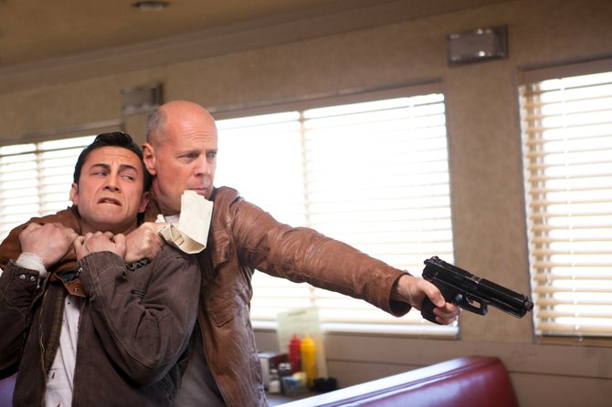 Joseph Gordon-Levitt and Bruce Willis are captivating as young and old versions of the same character in "Looper."