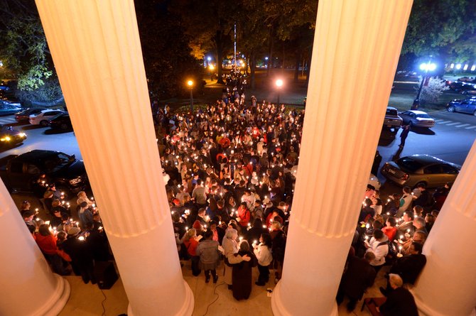 The day after a tense Election Day protest at Ole Miss, about 700 students came together in a show of unity.