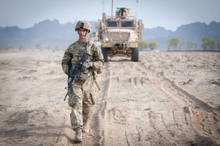A paratrooper in Afganistan