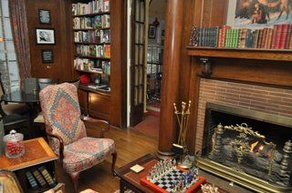 The ambiance of the Library is perfect for a cozy chat.