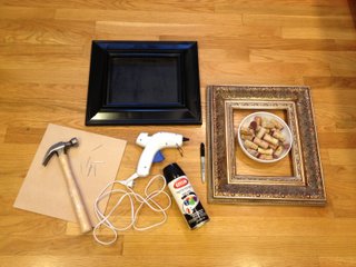 Making your own wine corkboard is very easy and less expensive than those kits anyway. Just start with a fun and funky frame.