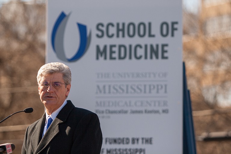 Gov. Phil Bryant says the new University of Mississippi School of Medicine could create 19,000 new jobs and generate $1.7 billion in economic impact by 2025.