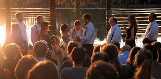 Valley Gordon and Taylor Hildebrand exchanged vows as the sun began to set at Camp Bratton Green near Canton. 