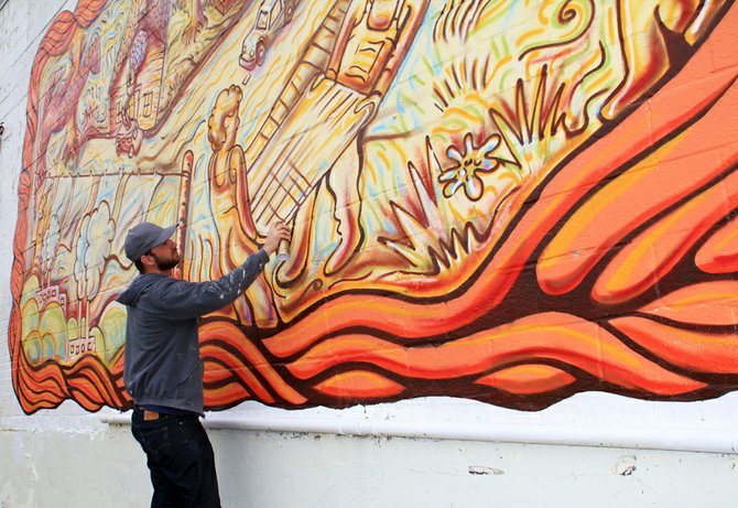 Scott Allen's mural is the first of new public art hitting Midtown soon.