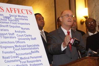 Sen. Hob Bryan, D-Amory, and fellow Democrats denounced anticipated changes to the Public Employee Retirement System.