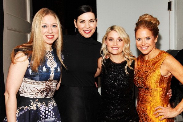Erin Merryn (second from right) used her own experiences to begin a crusade to end child sexual abuse in the United States. Also pictured from left to right are Chelsea Clinton, Julianna Margulies and Katie Couric.