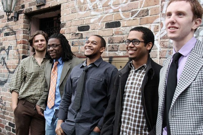 The Session, including (from left) James Partridge, Stephen Lands, Darrian Douglas, Jason Weaver and Andrew McGowan, plays this weekend at the Yellow Scarf Listening Room.