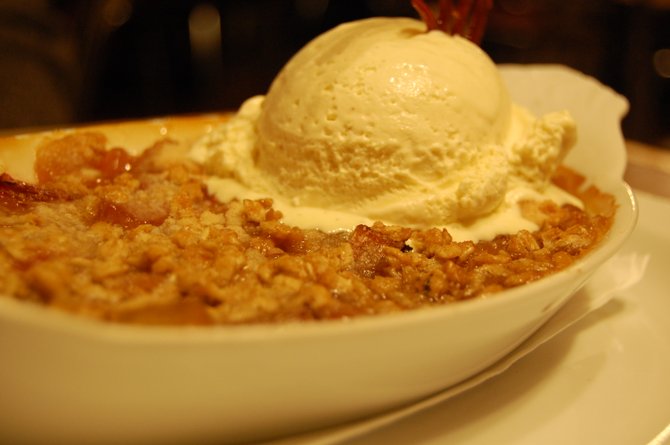 Desserts, such as apple crisp, are Two Sisters’ deadly weapons.