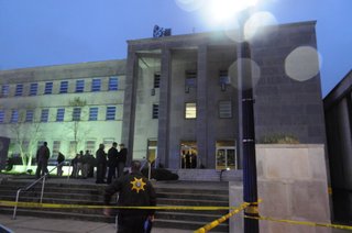 Outside the JPD headquarters. April 4, 2013.