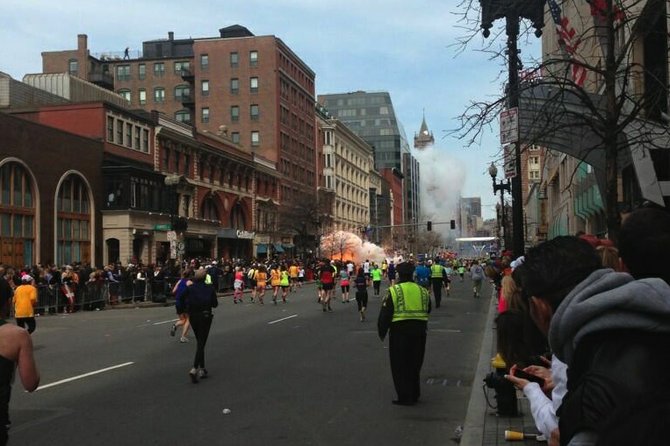 Twitter user "Boston_to_a_T" captured this image of the second Boston explosion.