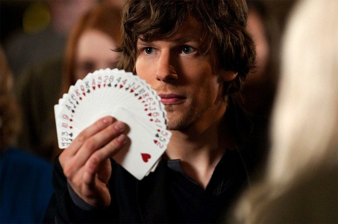 Daniel (Jesse Eisenberg) and his band of magicians and illusionists pull off great heists in a shadowy game of Robin Hood in “Now You See Me.”