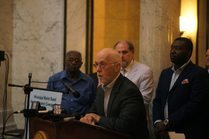 Democratic Jackson state Rep. Cecil Brown (center) is among the Democrats proposing the Mississippi Market Based Health Insurance Coverage Plan, in which instead of the federal government paying states to expand Medicaid, the funds would go directly to individuals to purchase health insurance on state-run exchanges.