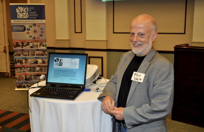 Voice of Calvary Ministries President Phil Reed gave a June 6 presentation about the Neighborhood Stabilization Program at the King Edward Hotel.