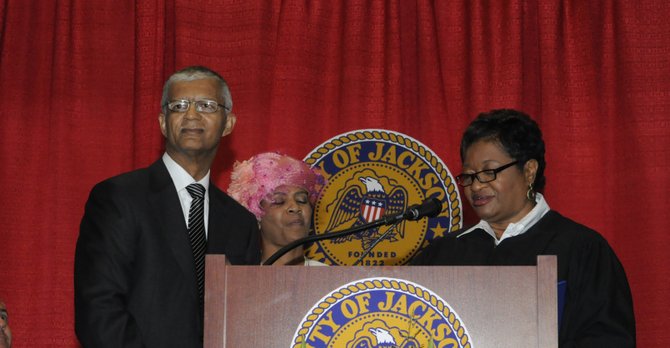 Chokwe Lumumba took the oath of office on July 1, 2013.