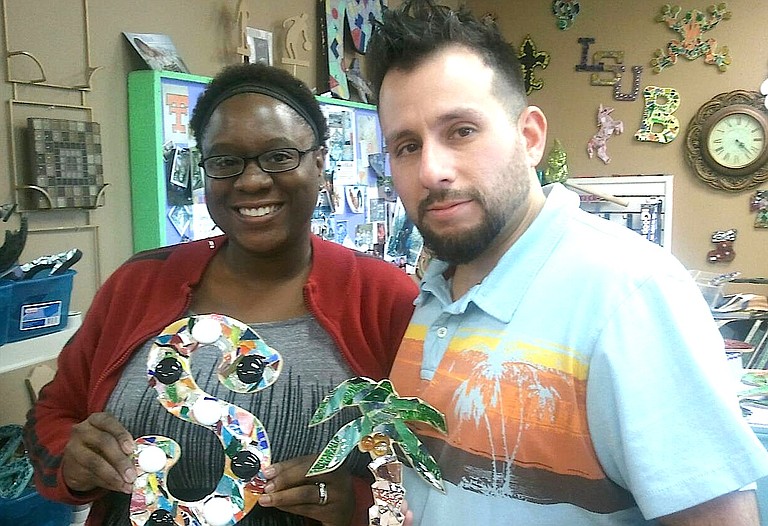 My wife, ShaWanda, and I spent an afternoon being creative at the Mosaic Shop in Jackson for our Valentine’s date.