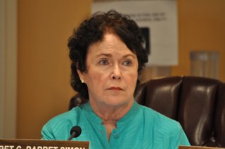 City Councilwoman Margaret Barrett-Simon, Ward 7, questioned JRA Executive Director Willie Mott about the process to vet the convention-center hotel proposals.