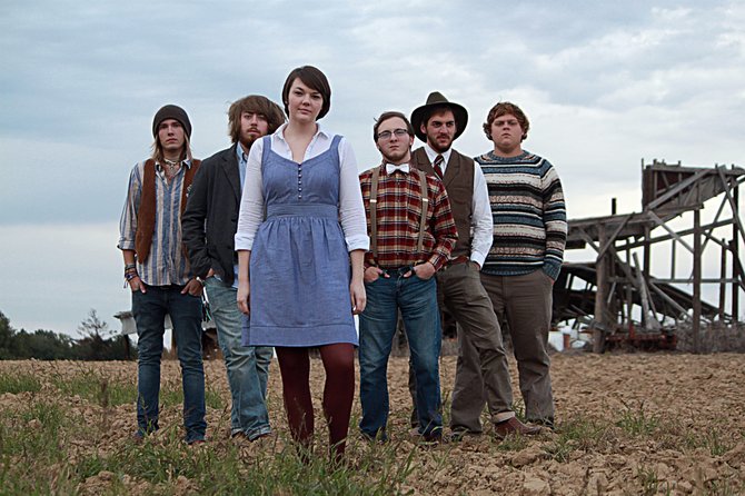 Dandy & the Lions (from left: Carson Braymer, Caleb Hollingsworth, Beth Allmon, Zach Lovett, Spencer Thomas and Geoff Fowler) performs at Otherfest Sept. 21.