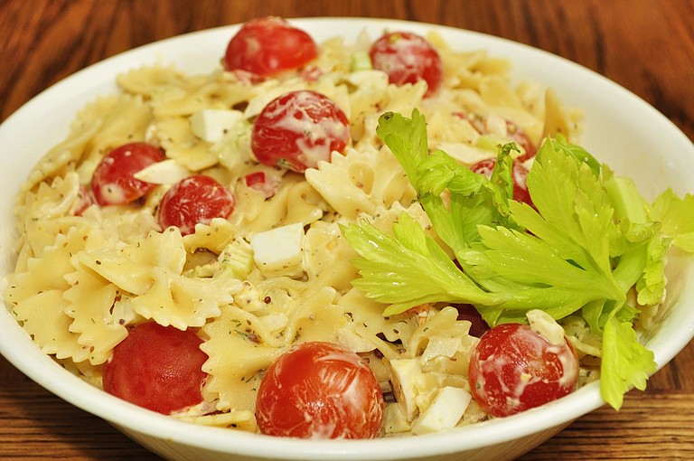Fresh veggies from the farmers market pair perfectly with bow-tie pasta.