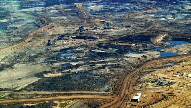 Alberta tar sand mining, September 2008.