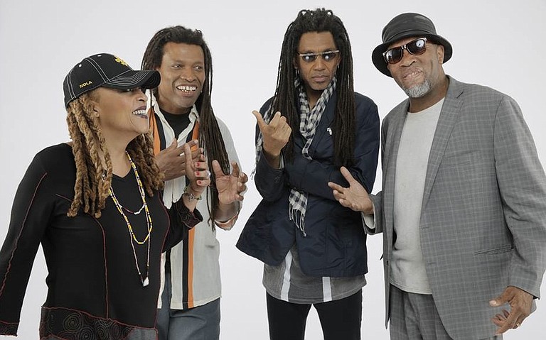 Black Sun collective is (left to right) Cassandra Wilson, Melvin Gibbs, Brandon Ross and J.T. Lewis. The group performs Nov. 15 and 16 at Yellow Scarf.