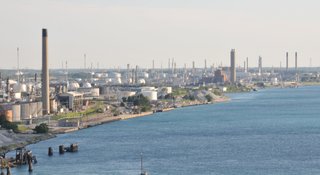 More than 50 industrial facilities line Sarnia's "Chemical Valley," including oil refineries and chemical manufacturers.