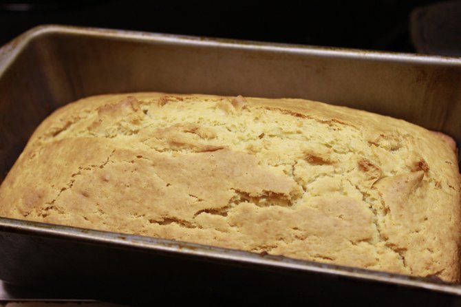 Quick bread with hard cider is a crumbly, delicious treat.