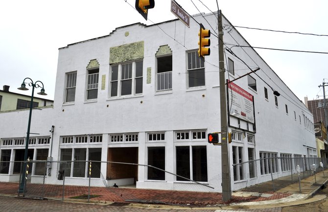 This building, located at the corner of Farish and Amite streets, was under renovation by developer David Watkins for a B.B. King’s restaurant, but Watkins says foundation problems halted the project.