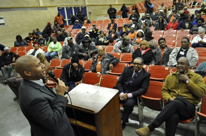 Jackson Public Schools Superintendent Cedrick Gray met with JPS bus drivers on the ninth day of a city-wide strike.