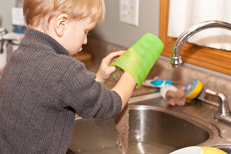 Get kids involved in helping out around the house at an early age.