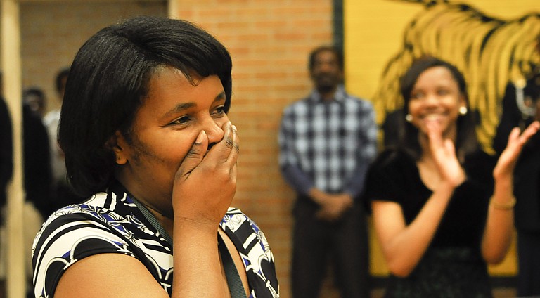 The Milken Family Foundation National Educator Awards recognized Tracee Thompson, an English teacher at Jim Hill High School in Jackson, with a $25,000 award during a surprise visit to the school Wednesday.