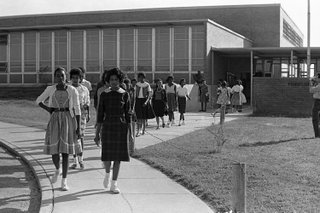 Burglund students walk out of their school in McComb, Miss., in 1961. (Associated Press)