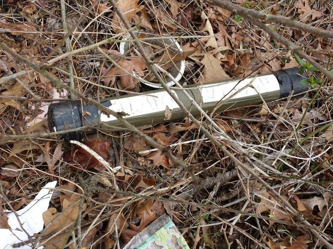 The alleged pipe bomb found on Christopher Stark's property
