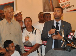 A graduate of the historically black Tuskegee University in Alabama and Thurgood Marshall School of Law in Houston, Chokwe Antar (right) would likely have his father's grassroots political machine behind him, not to mention his name.