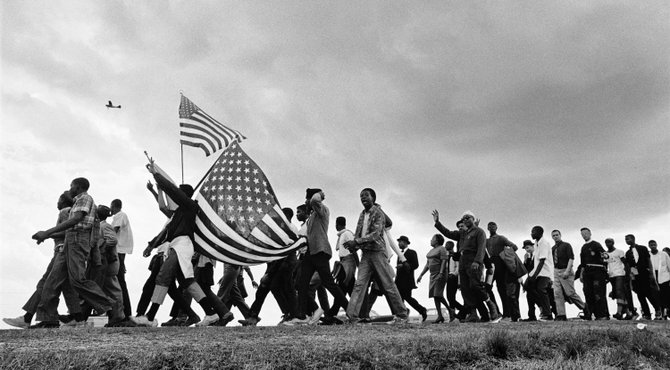“Selma to Montgomery,” Matt Herron, 1965. The work of Herron and other activist photographers during the Civil Rights Movement will be showcased at “This Light of Ours,” showing at the Mississippi Museum of Art through August 17.