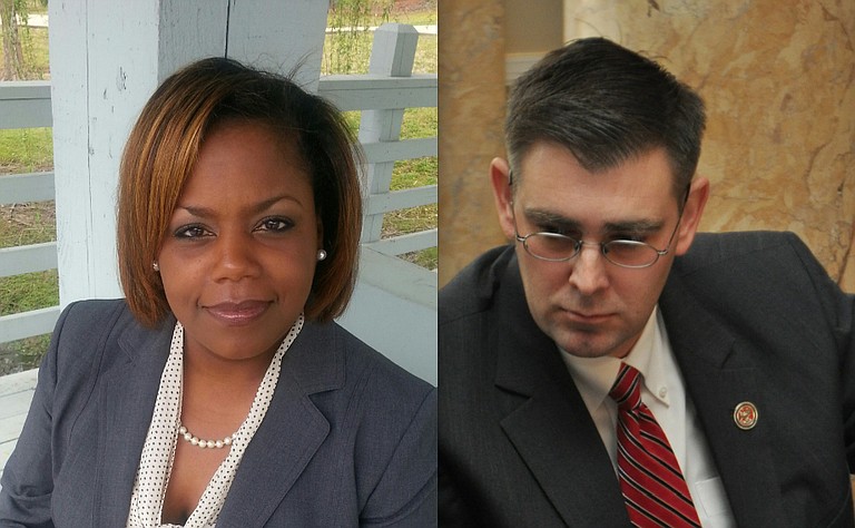 Jennifer-Riley Collins (left), executive director of the ACLU of Mississippi, believes the so-called Religious Freedom Restoration Act holds open the potential for legalized discrimination despite the House's removal of a controversial provision. Republican Rep. Andy Gipson of Braxton (right) maintains the bill protects religious rights and should be further studied.