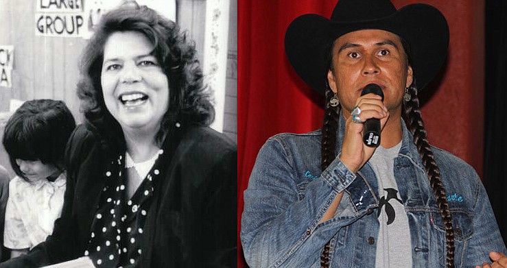 Wilma Mankiller (left) and Charlie Soap (right)