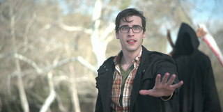 The Grim Reaper stalks Henry Fleetwood in “There is No God and We All Die Alone.”