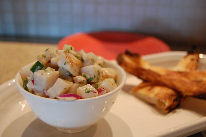 Ceviche is a traditional Peruvian fish dish that combines sweet, sour and spice.