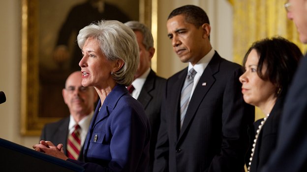 Kathleen Sebelius' (left) resignation sent a clear signal that the White House is seeking to turn the page on a difficult stretch for a law that remains unpopular with much of the American public.